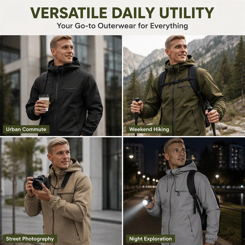 Mens Outdoor Waterproof Hooded Jacket