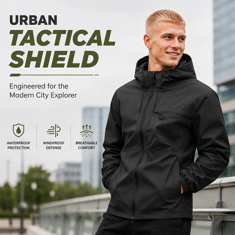 Mens Outdoor Waterproof Hooded Jacket