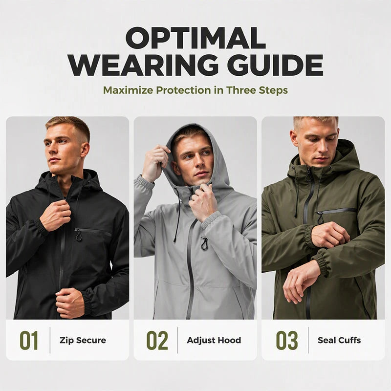 Mens Outdoor Waterproof Hooded Jacket
