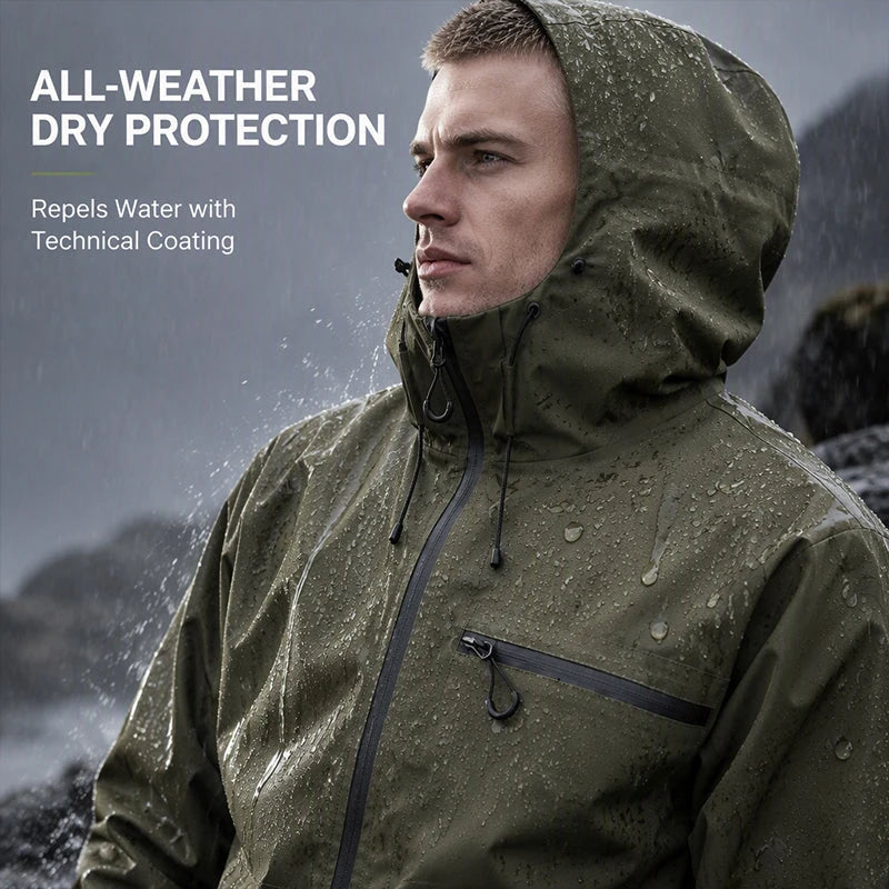 Mens Outdoor Waterproof Hooded Jacket