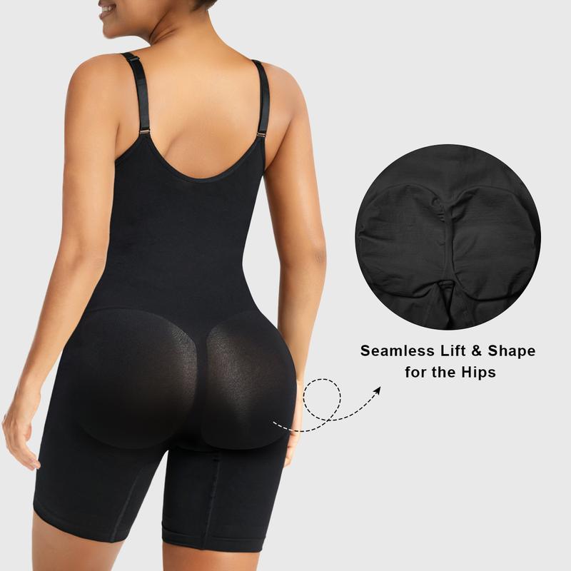 Women's Sleeveless Full‑Coverage Bodysuit, Hook‑and‑Front Closure Shapewear With Lace Trim