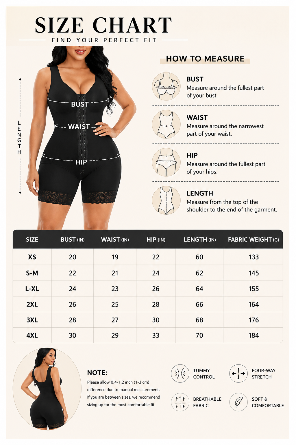 Women's Sleeveless Full‑Coverage Bodysuit, Hook‑and‑Front Closure Shapewear With Lace Trim