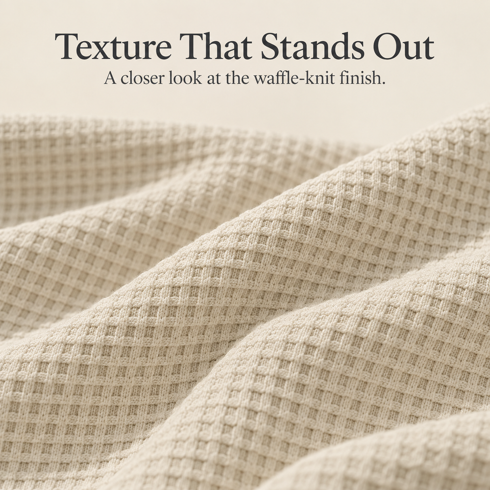 Men’s Waffle-Knit Drawstring Straight-Leg Pants