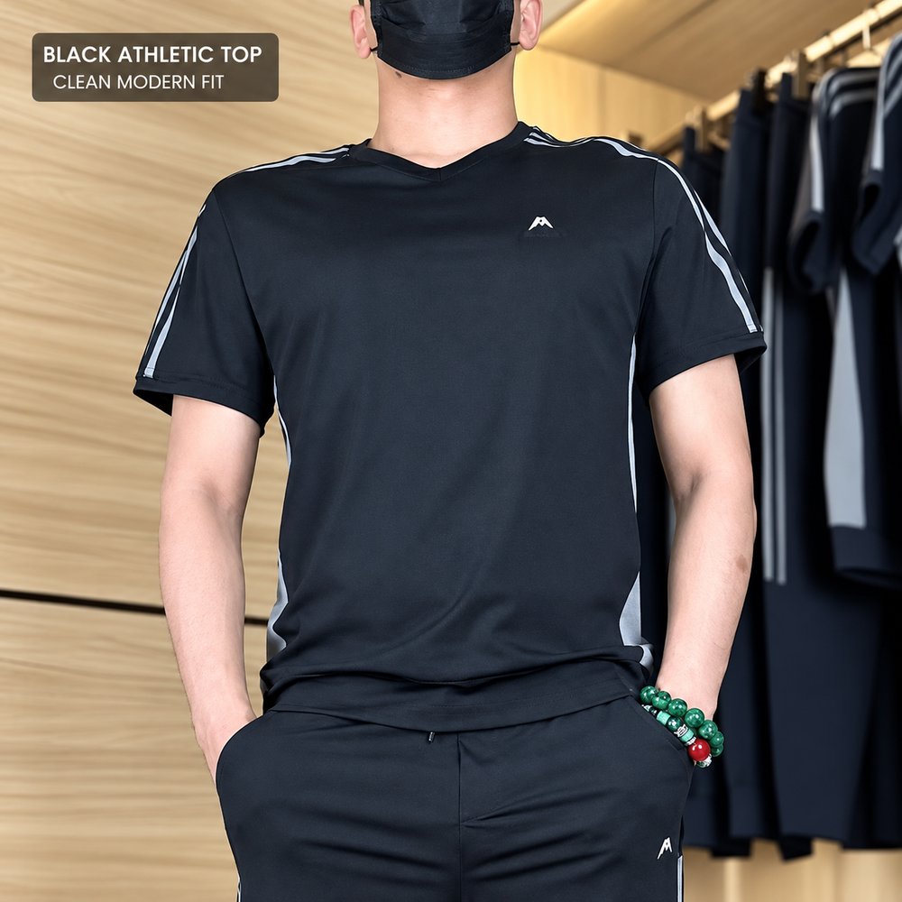 Men’s Casual Two-Piece Set – Short-Sleeve Top & Joggers